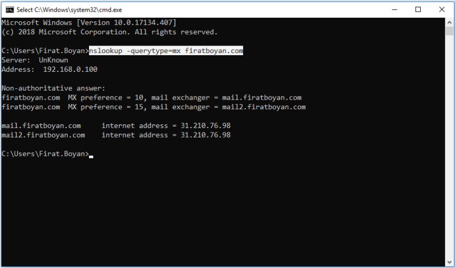 exchange server 2019 DNS yapılandırması
