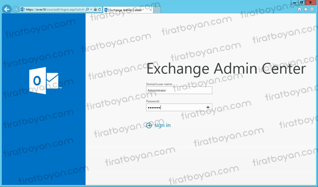 exchange server 2016 local ssl sertifika