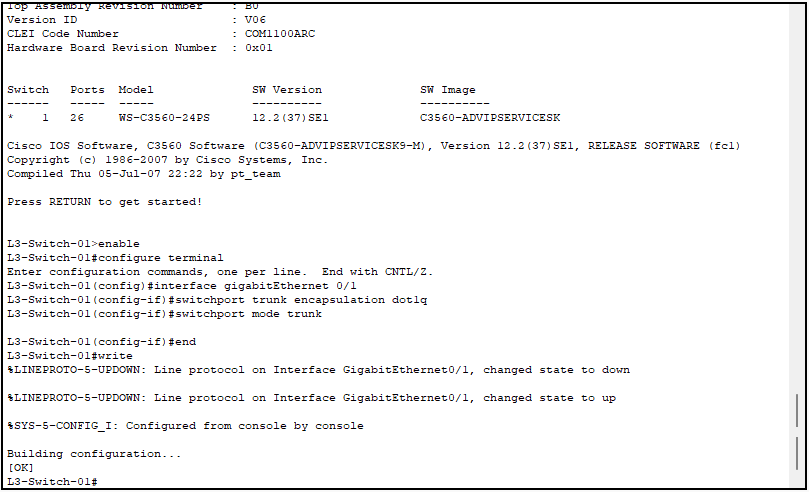 vlan trunk yapılandırma