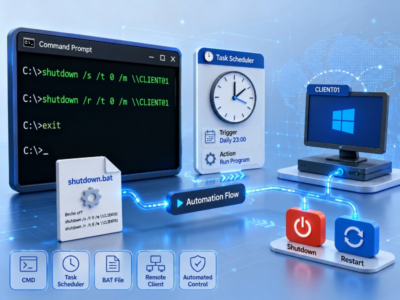 Task Scheduler ile Zamanlanmış Shutdown ve Restart İşlemleri 