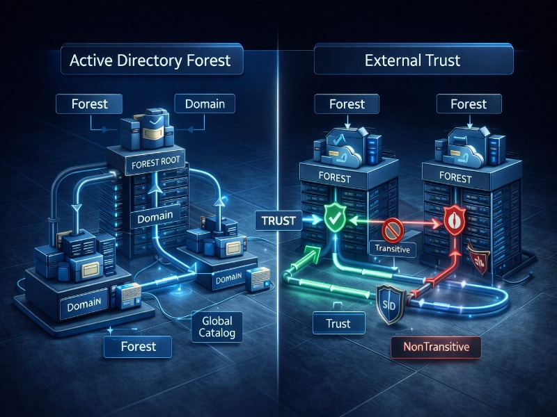 Active Directory'de Forest Trust ve External Trust Arasındaki Farklar
