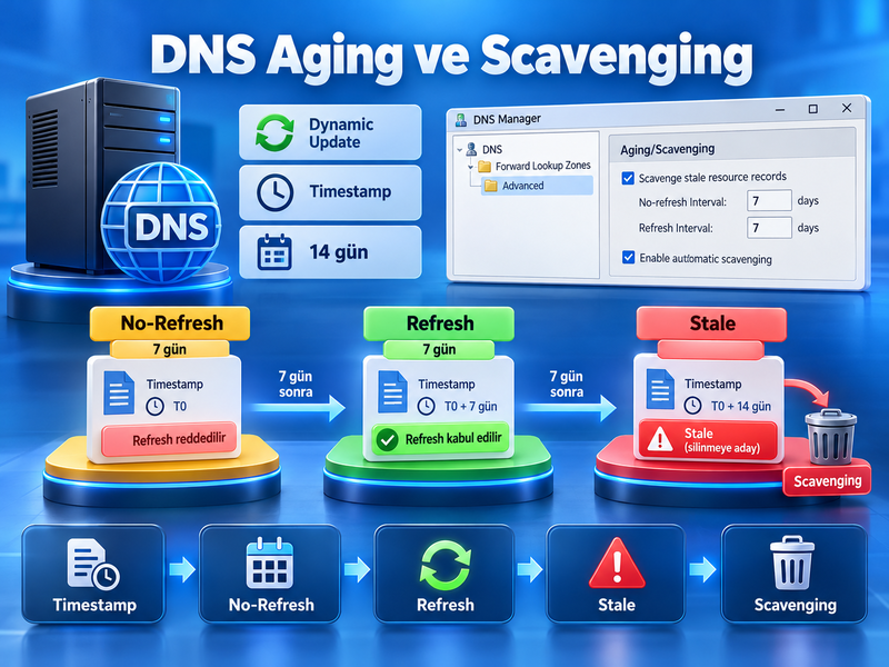 DNS Aging/Scavenging Yapılandırması ve Çalışma Mantığı