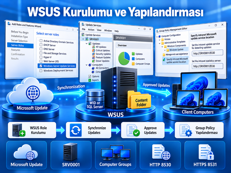 Windows Server Update Services (WSUS) Kurulumu ve Yapılandırması