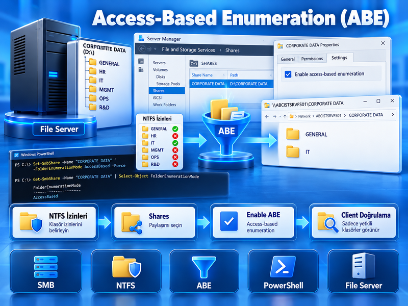 Paylaşılan Klasörlerde Access-Based Enumeration (ABE) Yapılandırması