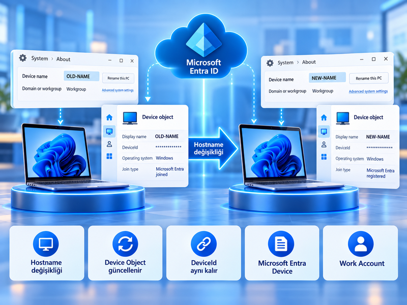 Microsoft Entra ID’de Hostname Değişikliği ve Device Object Güncellemesi