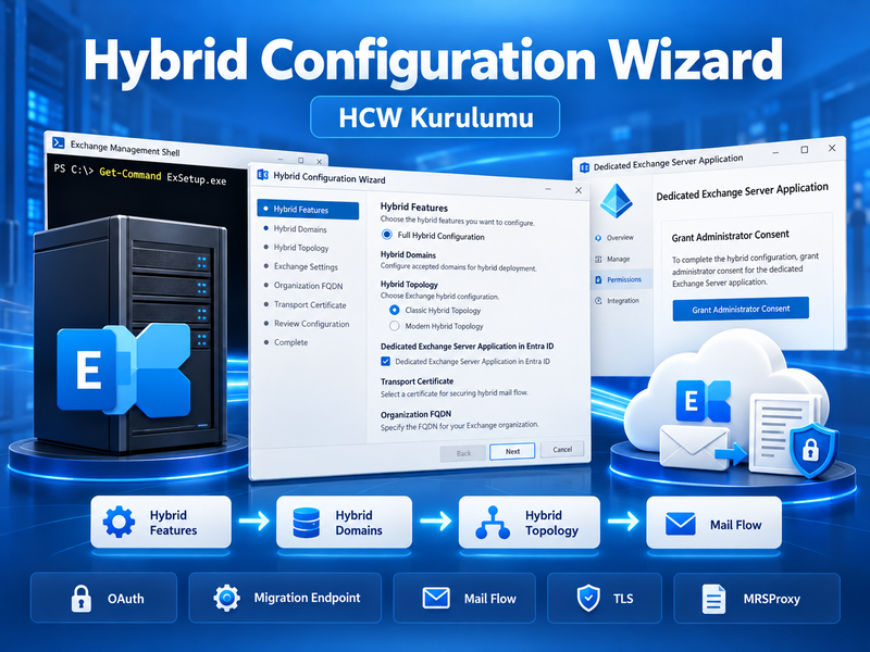 Exchange Server SE ile Hybrid Configuration Wizard (HCW) Kurulumu