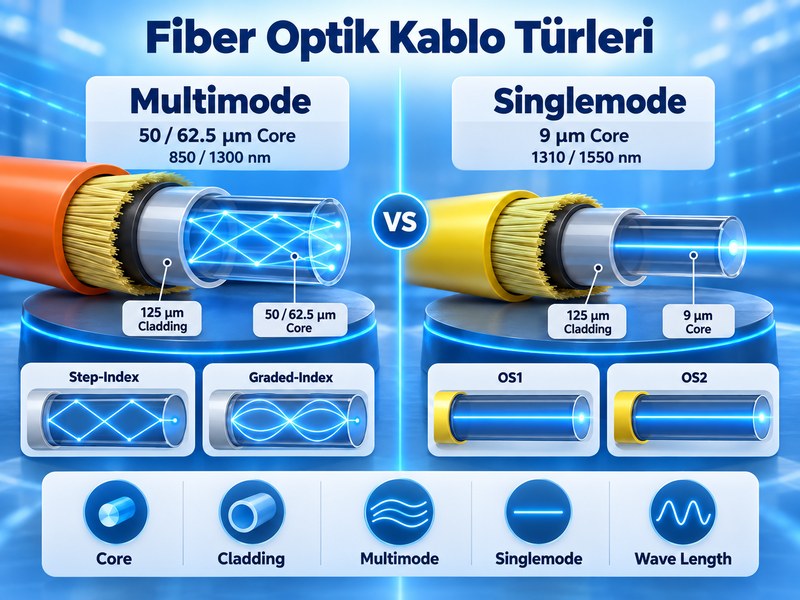 Fiber Optik Kablo Yapısı, Türleri ve Çalışma Mantığı