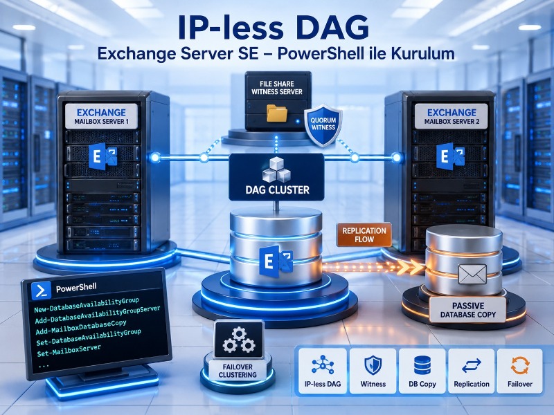 Exchange Server SE'de PowerShell ile IP-less  DAG Kurulum ve Yapılandırması