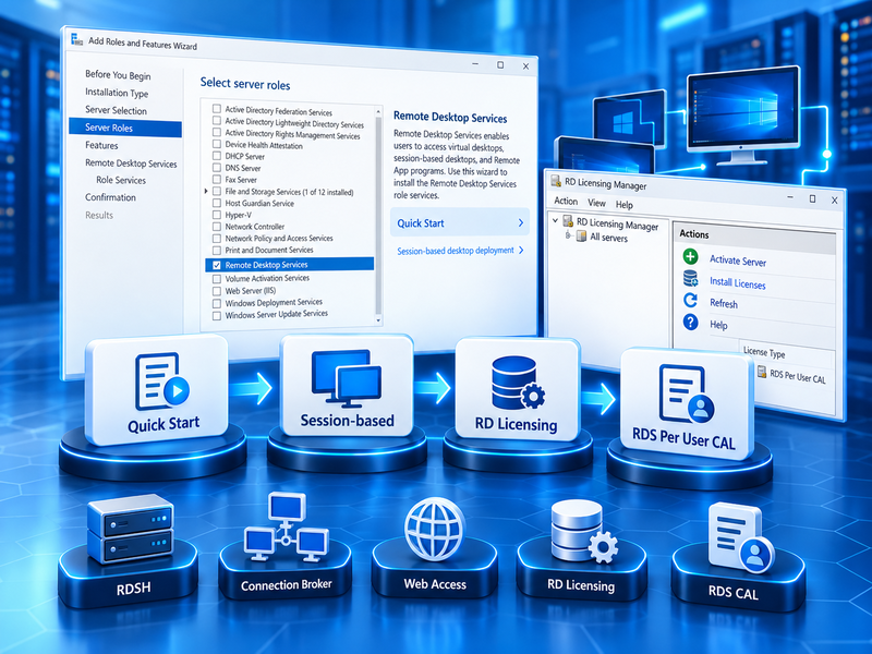 Remote Desktop Services (RDS) Kurulumu ve Lisanslama Yapılandırması