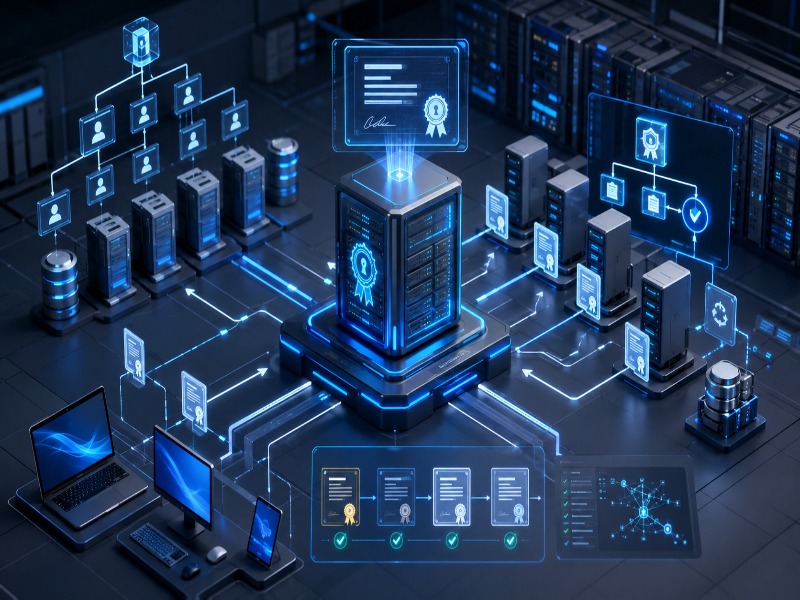 Windows Server 2022'de AD CS Enterprise Root CA Kurulumu ve Sertifika Doğrulama Adımları