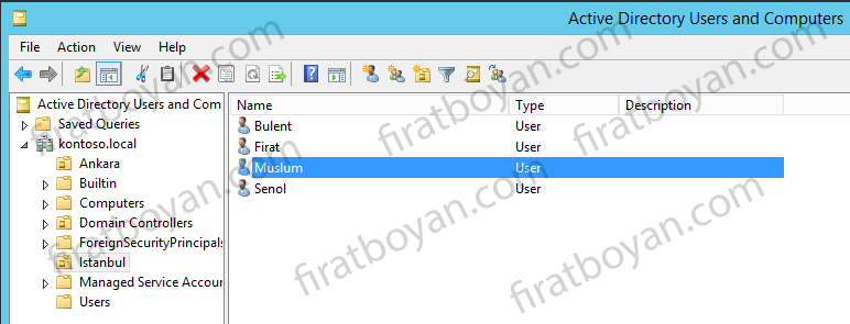 Active Directory kurulumu-firatboyan.com