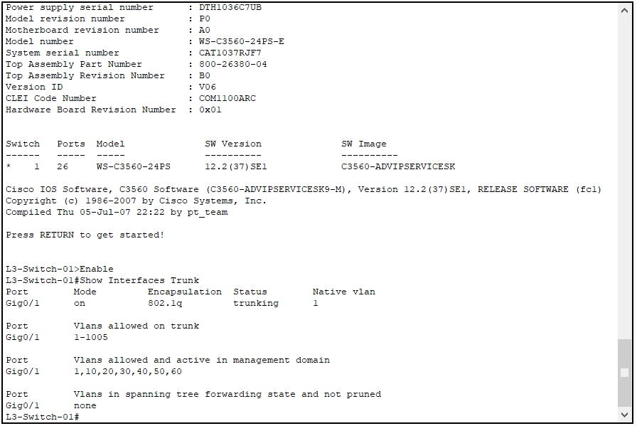 Vlan oluşturma Trunk yapılandırma