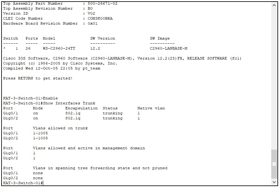 Vlan oluşturma Trunk yapılandırma