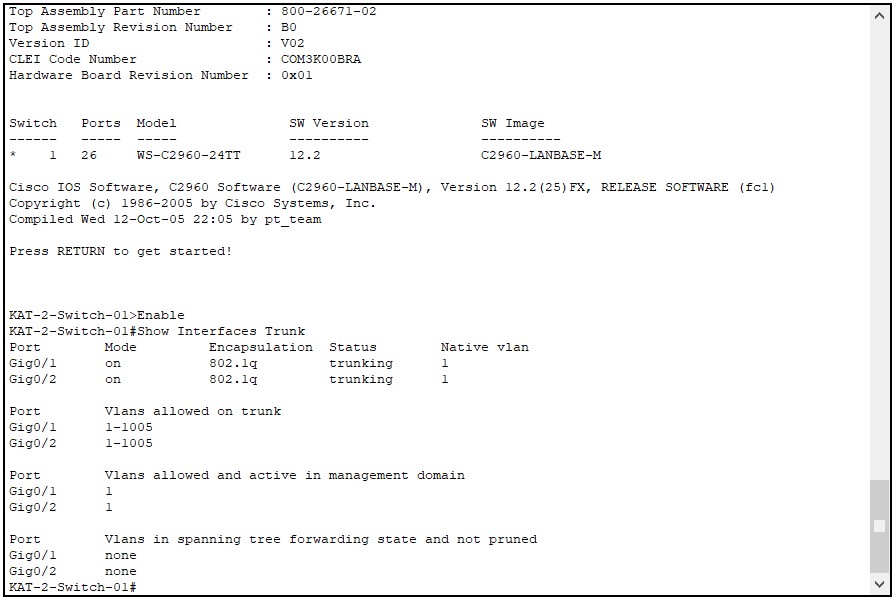 Vlan oluşturma Trunk yapılandırma