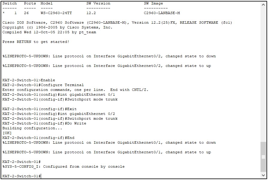 Vlan oluşturma Trunk yapılandırma