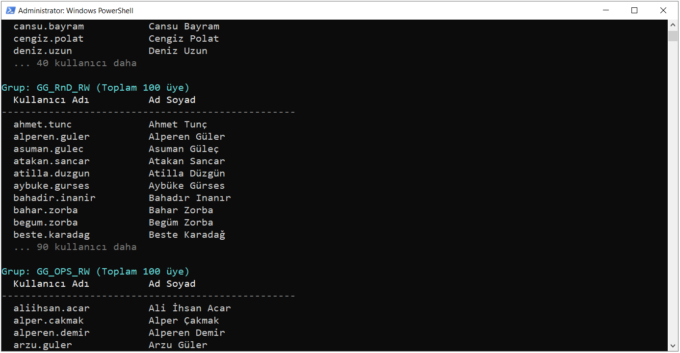 GG_RnD_RW ve GG_OPS_RW grup üyelikleri