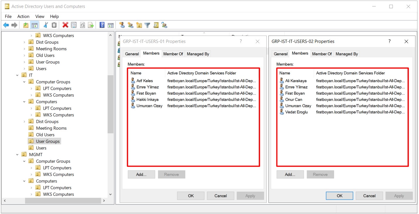 Active Directory Gruplarını Listeleme