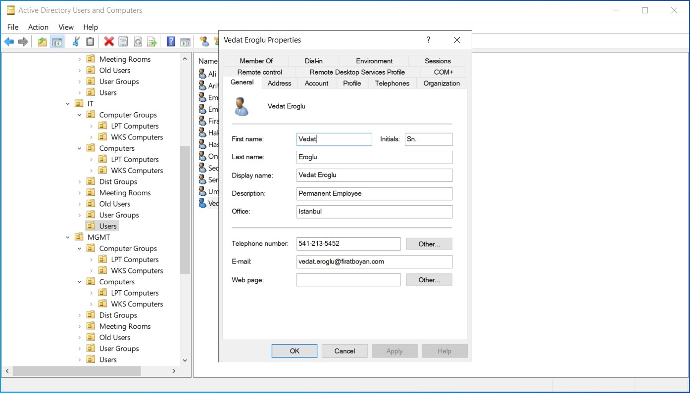 Active Directory Toplu Kullanıcı Nesneleri Oluşturma
