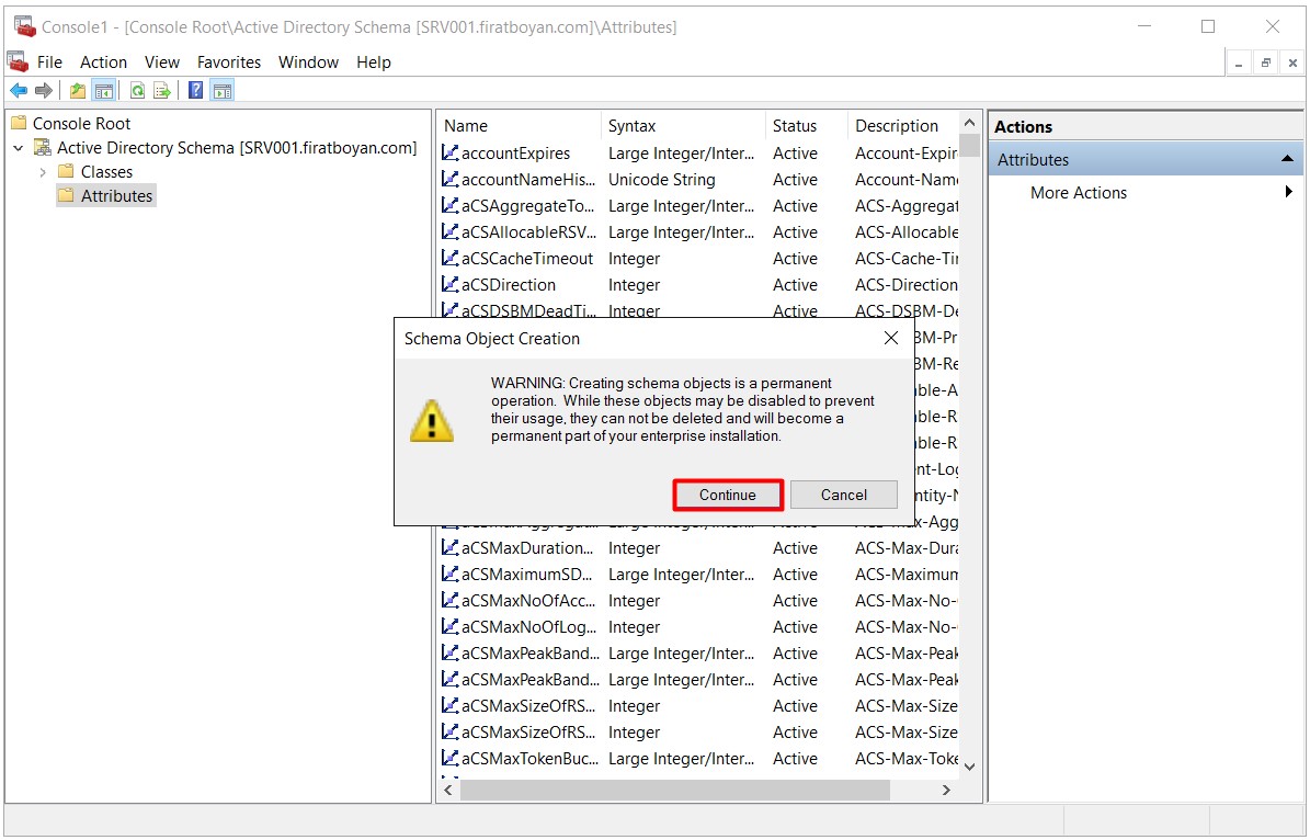 Active Directory Schema Attribute EKleme