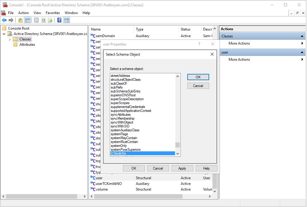 Active Directory Schema Attribute EKleme