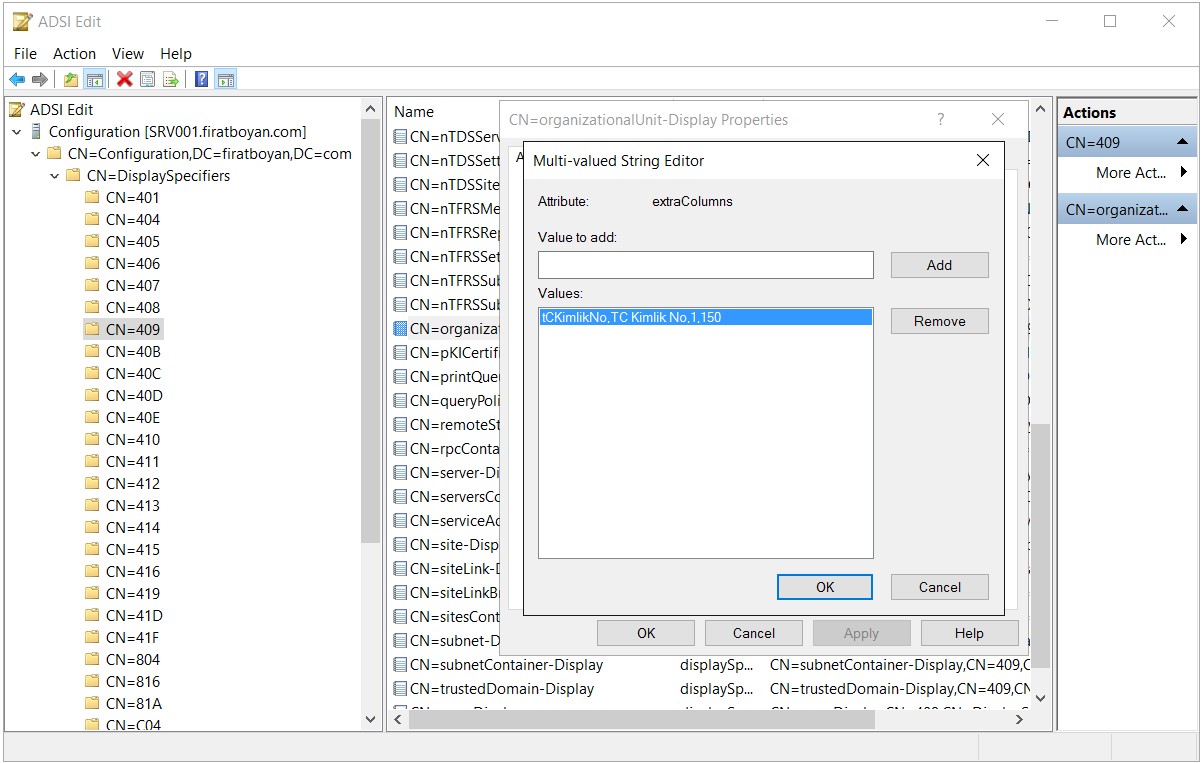 Active Directory Schema Attribute EKleme