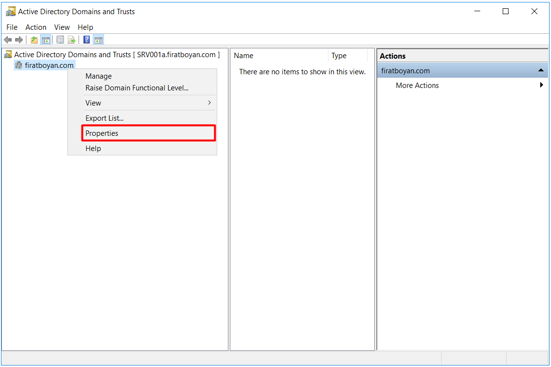 active directory domains and trust kurulumu