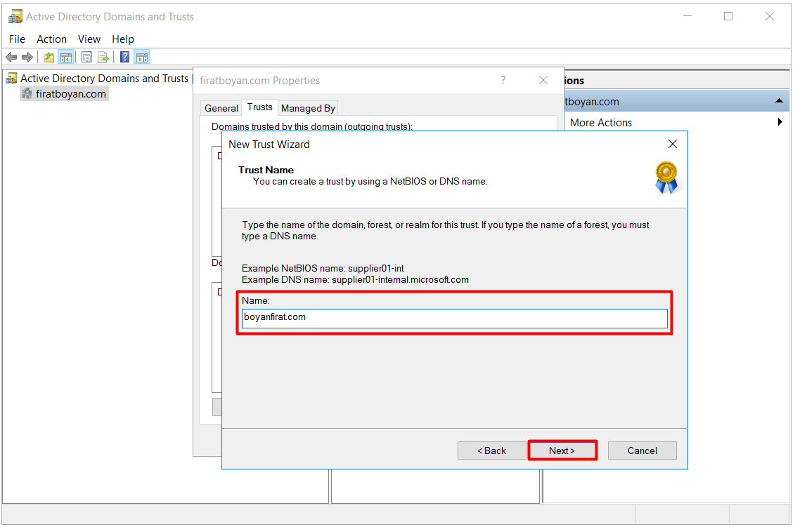 active directory domains and trust kurulumu