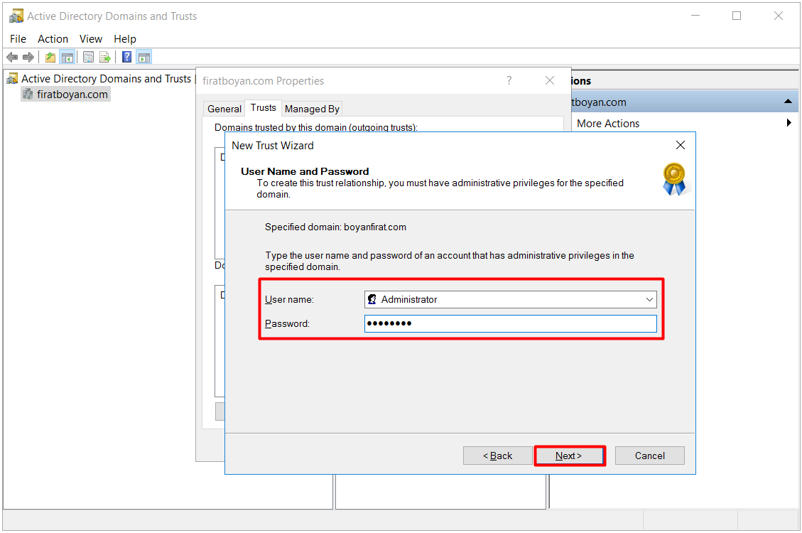 active directory domains and trust kurulumu