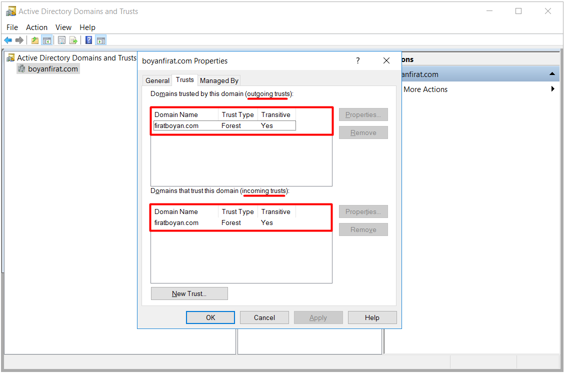 active directory domains and trust kurulumu