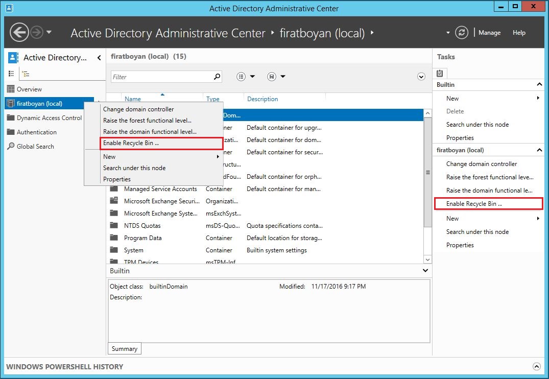 Active Directory Recycle Bin