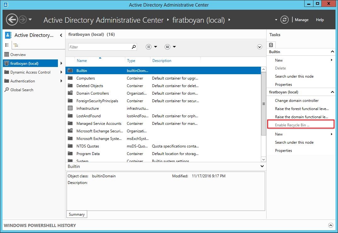 Active Directory Recycle Bin