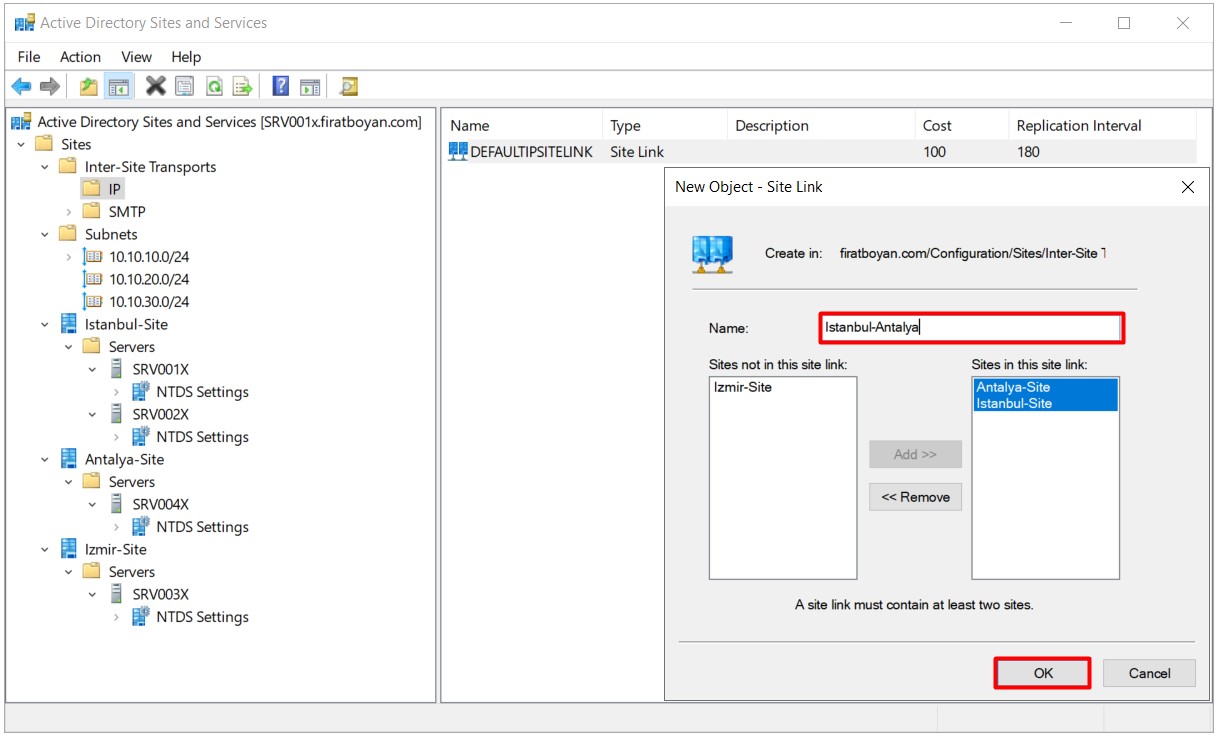 Active Directory Sites and Services Yapılandırma