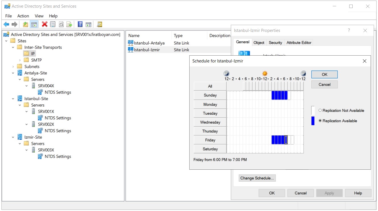 Active Directory Sites and Services Yapılandırma