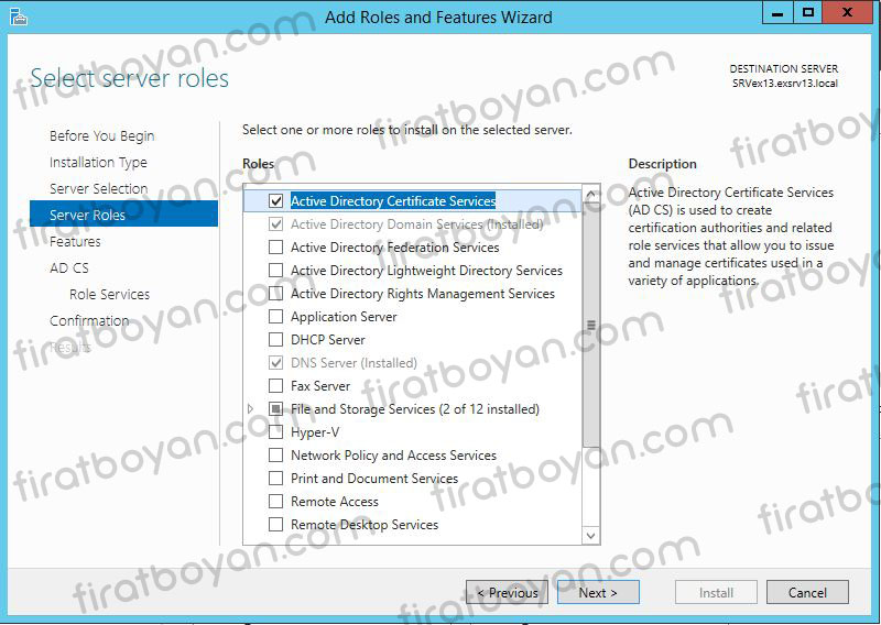 Windows Server 2012 R2 Certification Authority Kurulumu