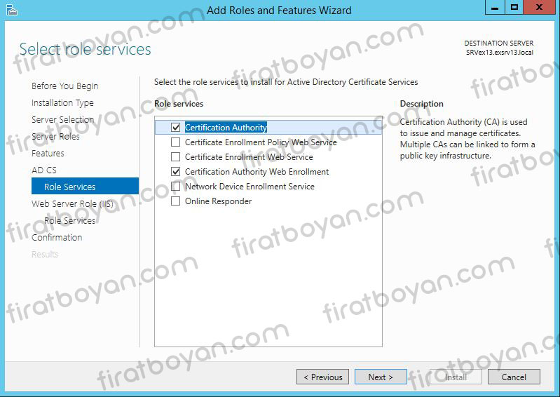 Windows Server 2012 R2 Certification Authority Kurulumu