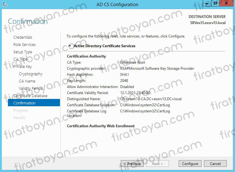 Windows Server 2012 R2 Certification Authority Kurulumu