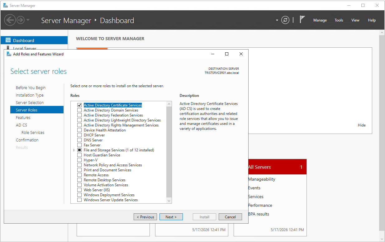 Active Directory Certification Authority Kurulum ve Yapılandırma