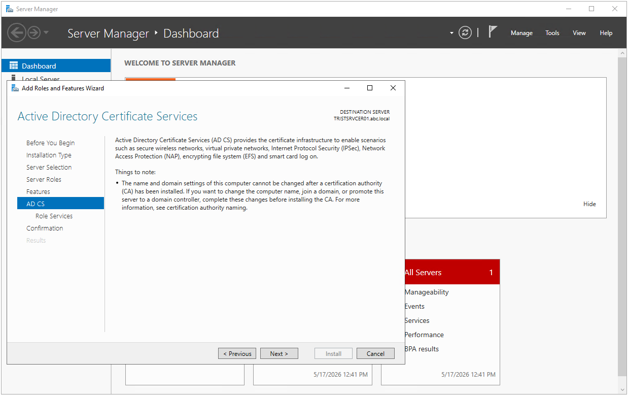 Active Directory Certification Authority Kurulum ve Yapılandırma