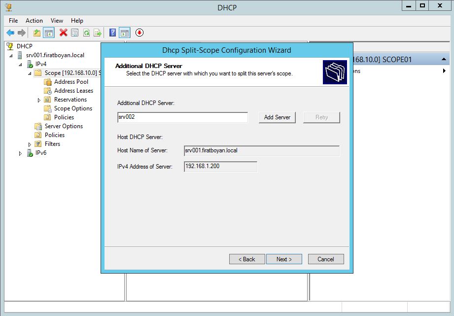 DHCP Server Split Scope 