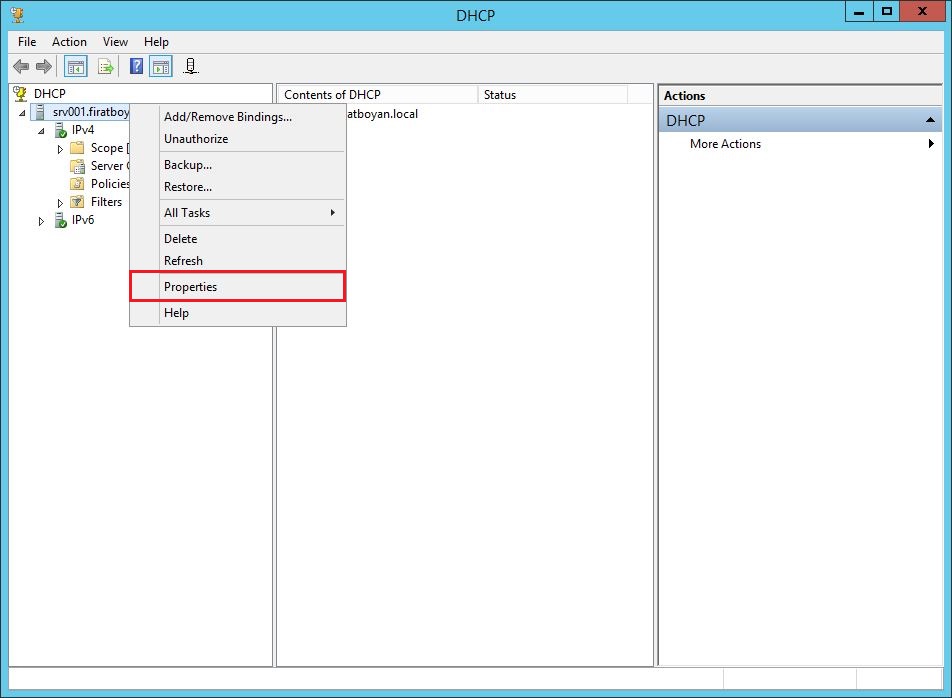 DHCP DATABASE BACKUP, RESTORE ve PATH değiştirme.