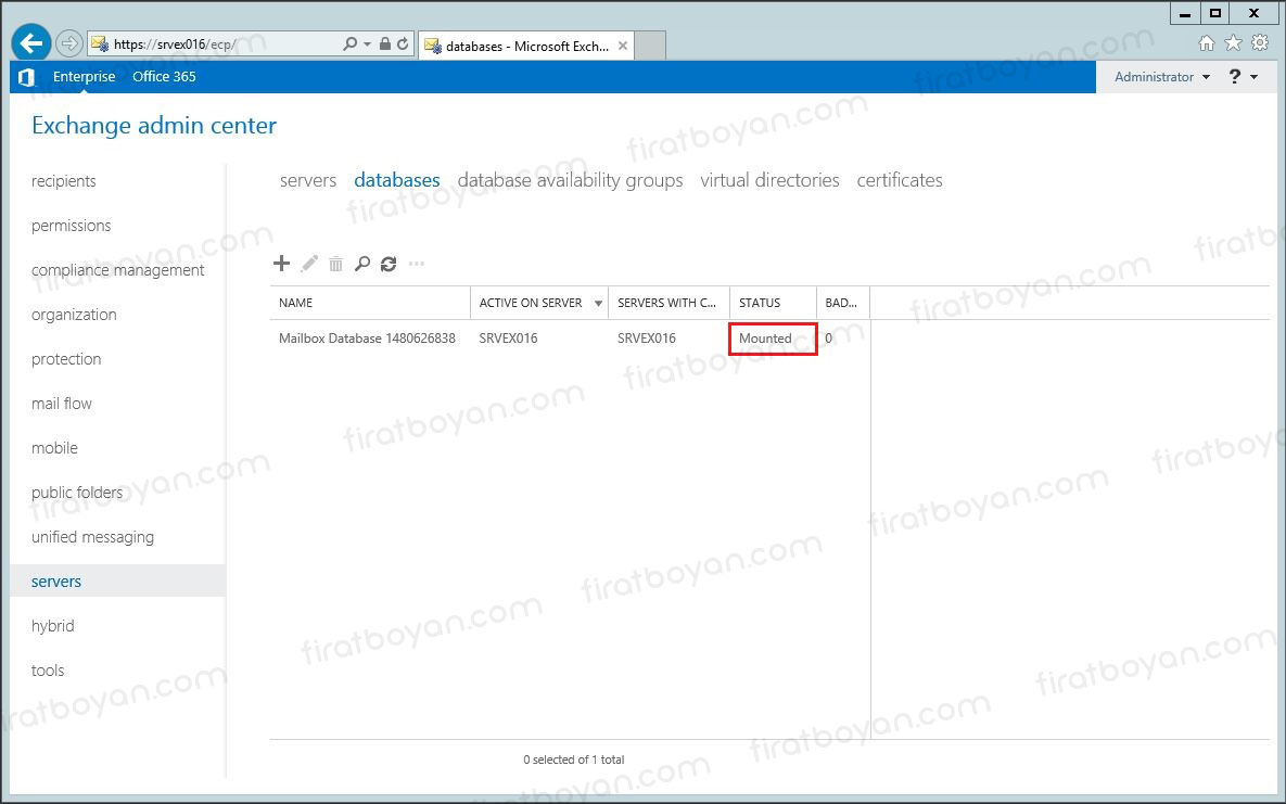 Mailbox Database Path Değiştirme