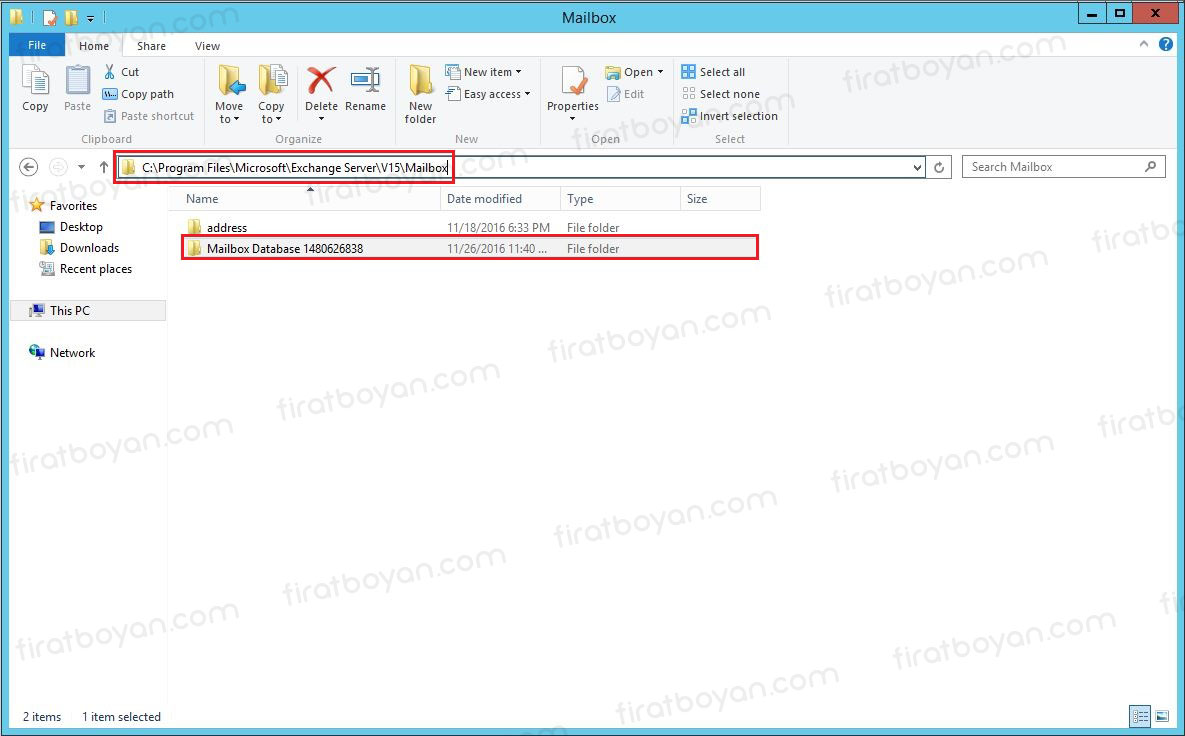 Mailbox Database Path Değiştirme
