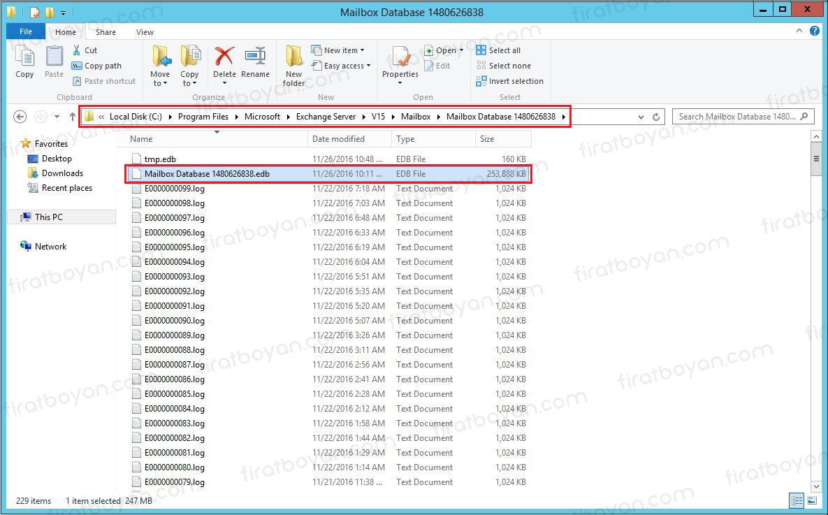 Mailbox Database Path Değiştirme