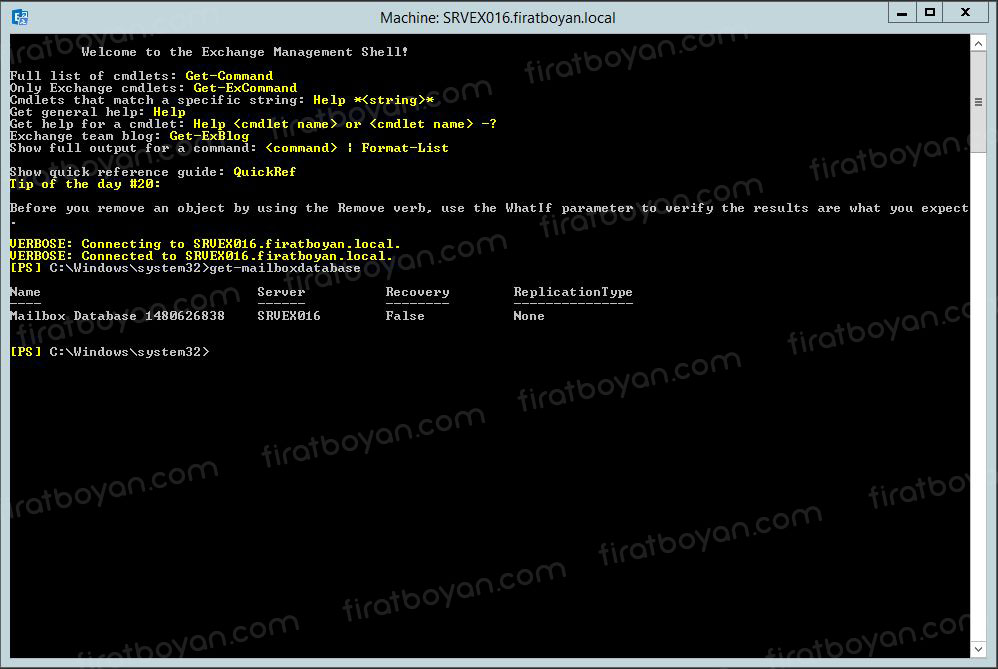 Mailbox Database Path Değiştirme
