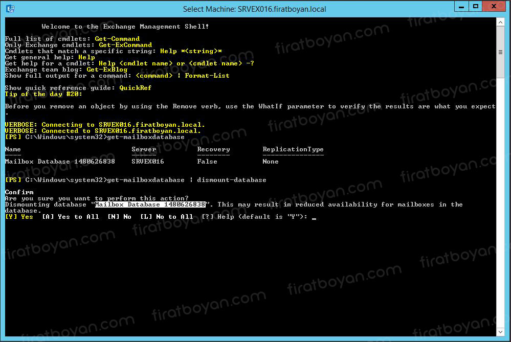 Mailbox Database Path Değiştirme