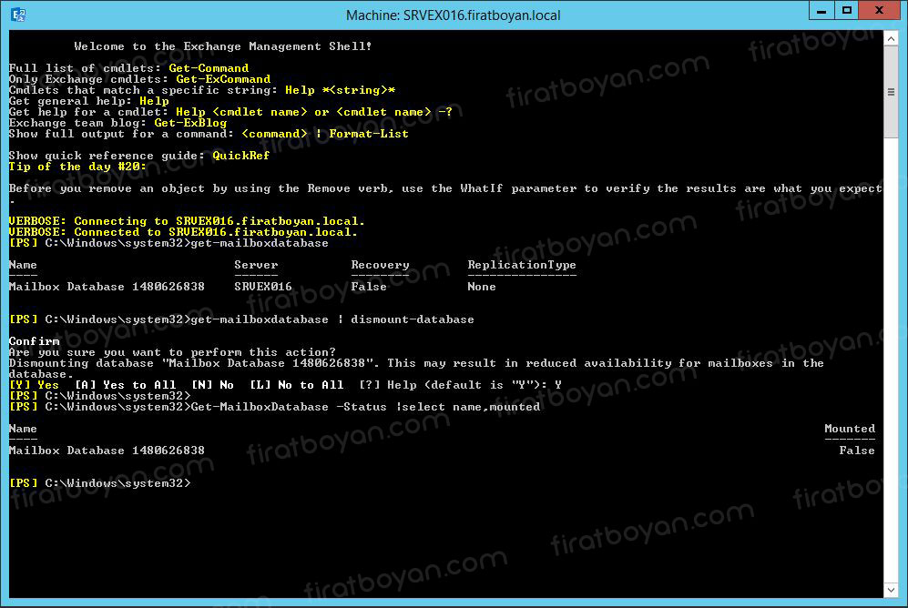 Mailbox Database Path Değiştirme