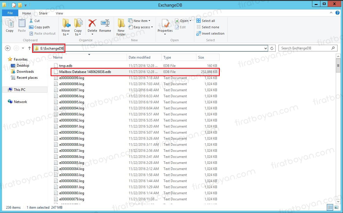 Mailbox Database Path Değiştirme