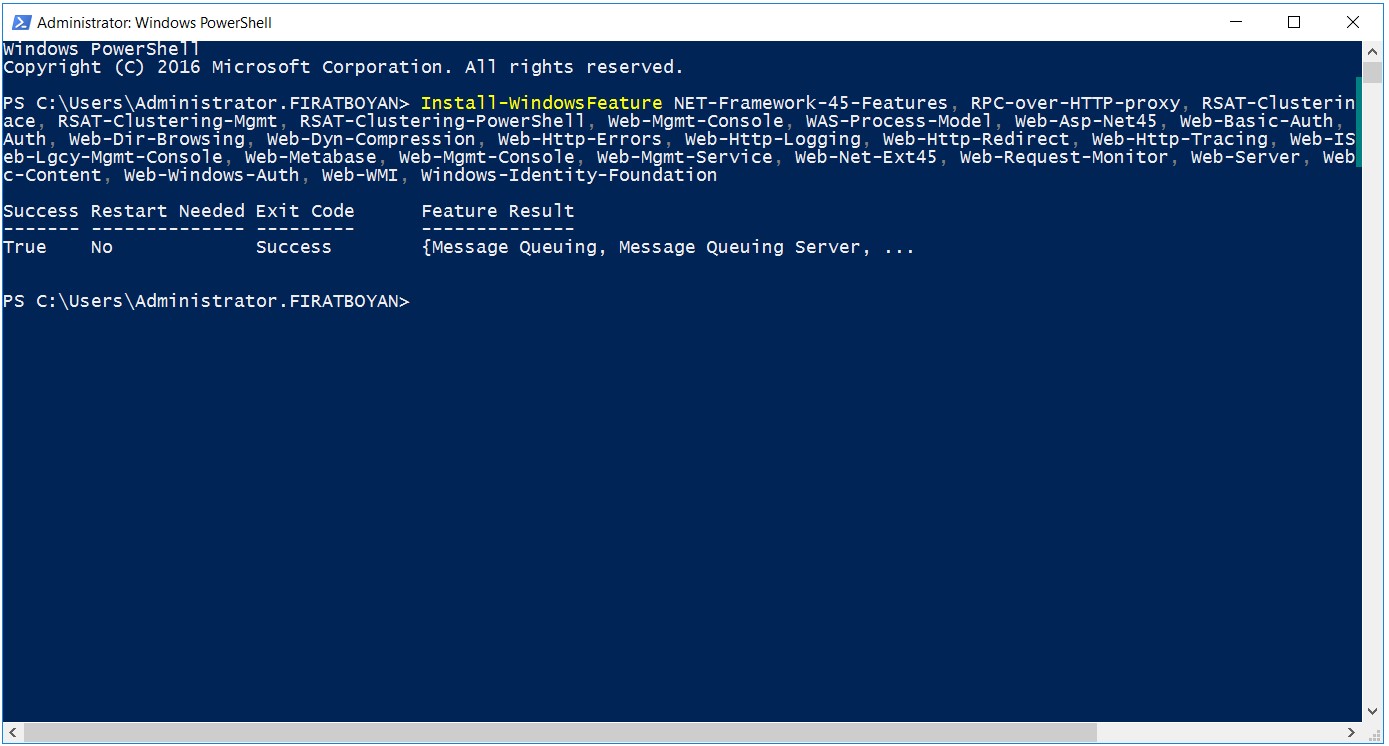 exchange server 2019 kurulumu