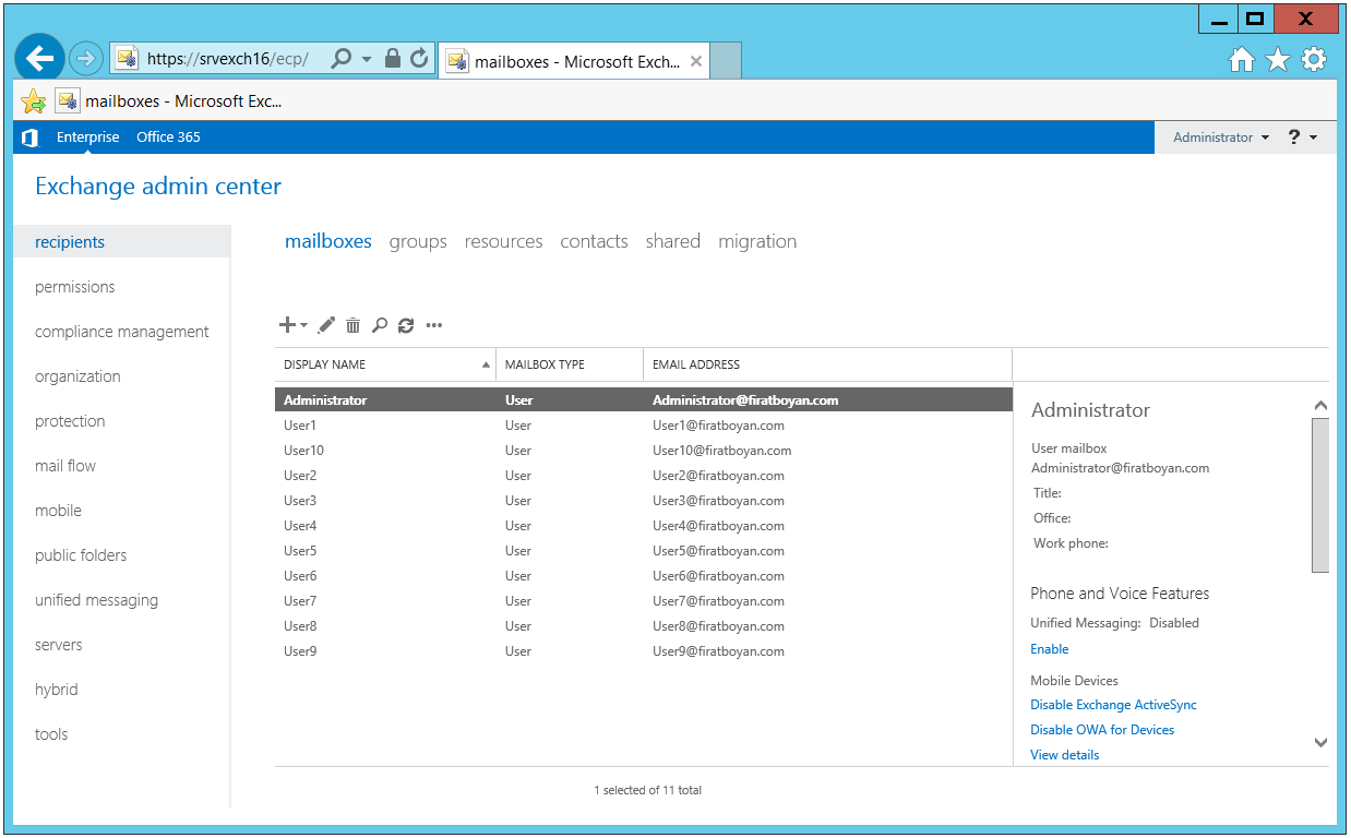 Exchange Server 2016 HTTP500 Internal Server Error Hatası