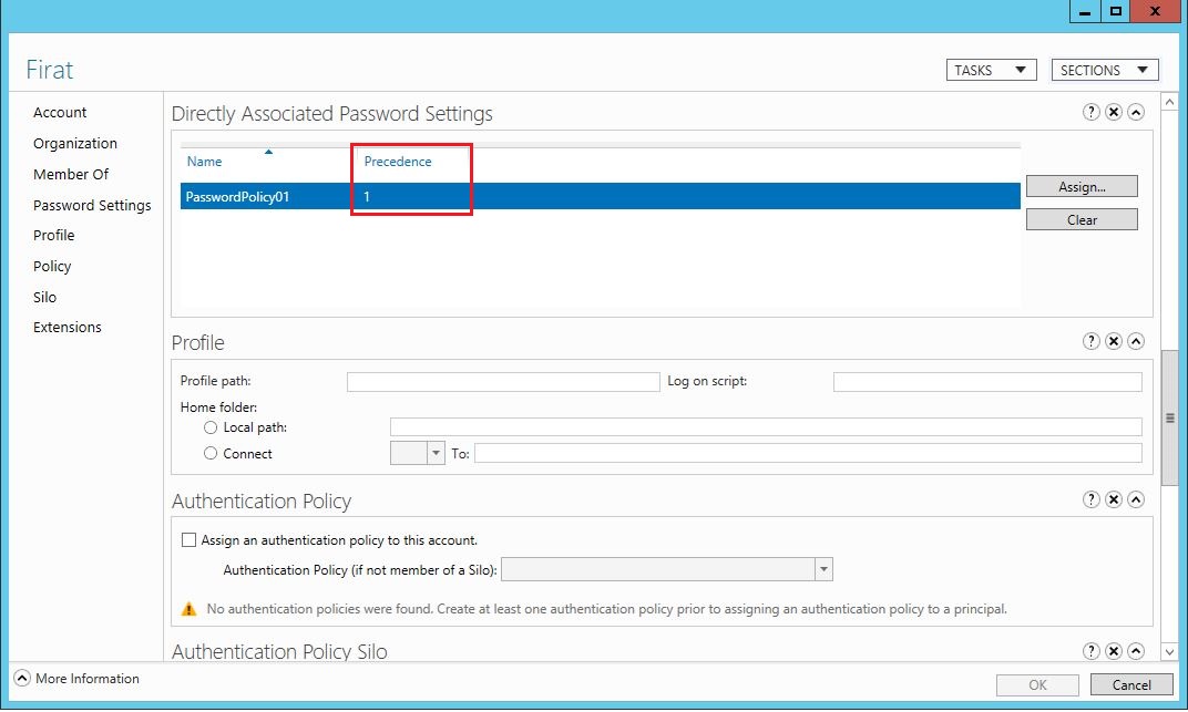 Windows Server 2012 Fine Grained Password Policy